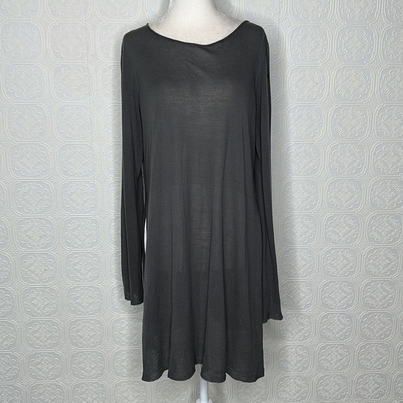 Eileen Fisher | Lightweight Sheer Knit Tunic in a Charcoal Color - Picture 1 of 9